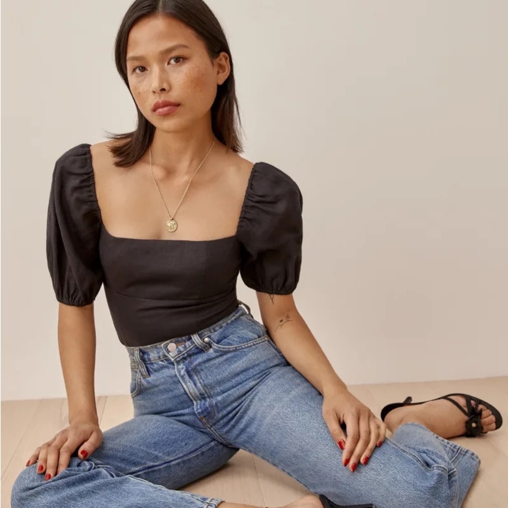 NWT Reformation Arancini Linen Top